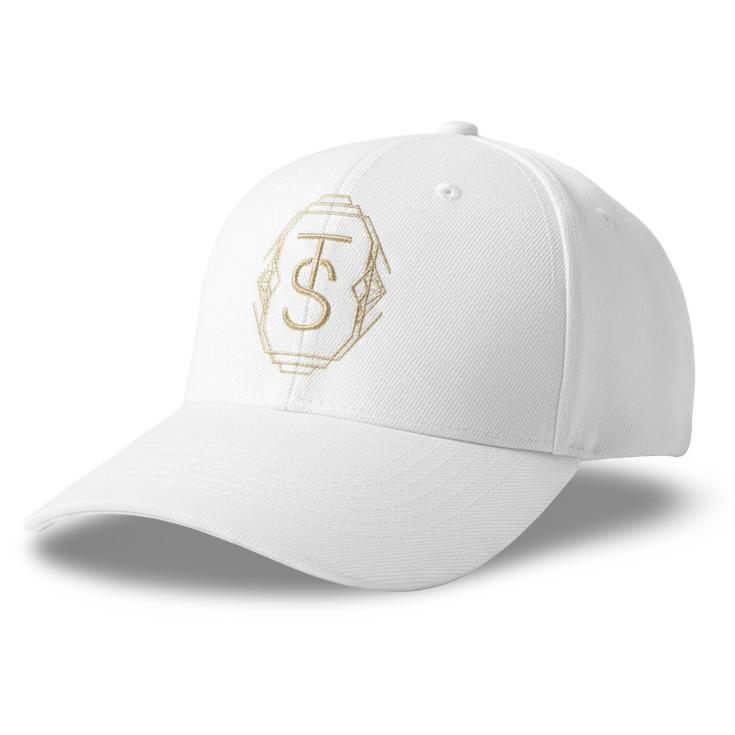 White TS Logo Monogram Hat